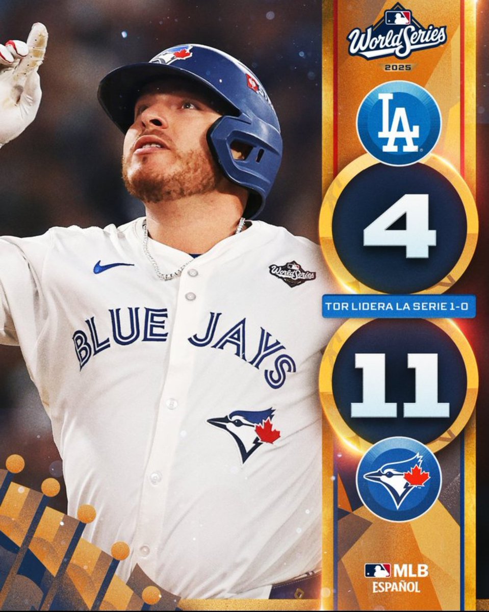 DiarioFEEDRd's tweet photo. Brutal el poder de los Blue Jays, se desató la furia en Toronto y se llevaron el Juego 1 de la #WorldSeries   . https://t.co/hzPiKO9Pep