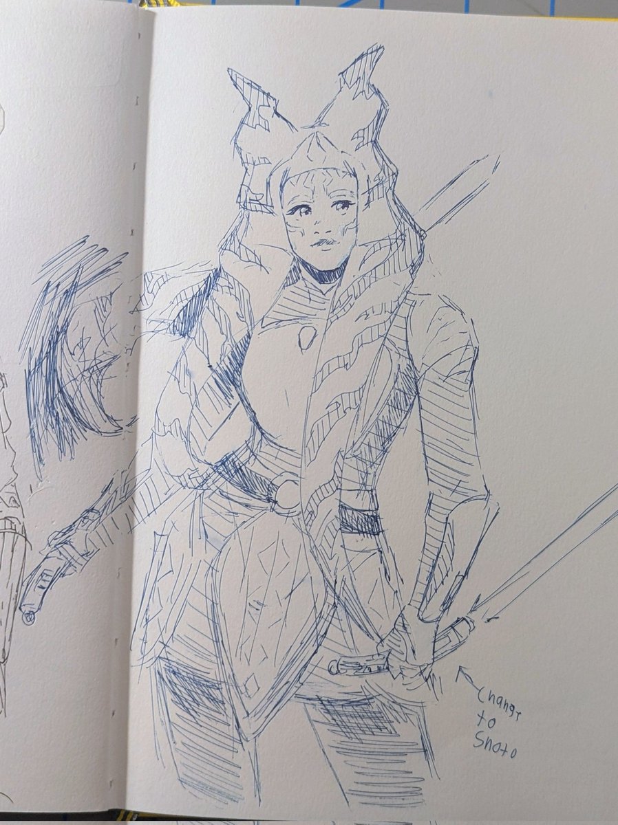I've been seeing Lekku talk on the tl and accidentally sketched the best Ahsoka I've ever drawn