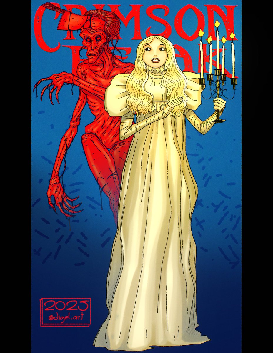 64Digel's tweet image. Ahora que @RealGDT regresó a Twitter me gustaría resubir mis ilustraciones de sus películas por si acaso las llega a ver jeje 
#Crimsonpeak #Panslabyrinth #Cronos #Frankenstein