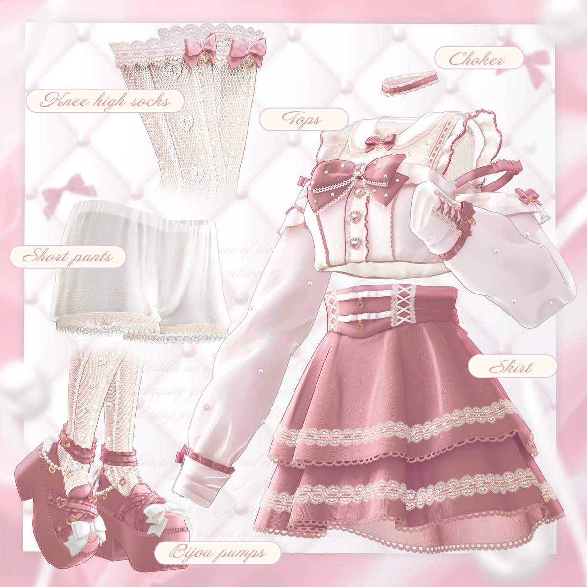 ✿𓂃𓈒𓏸 Pick up! 𓂃𓈒𓏸✿

リボンもチョーカーも、全部が少しだけ大人びて。
孤独も似合う可愛さを、この季節に。🍁
指先まで、秋色の夢を纏って。

🔗x.gd/lMr8w

新作発売まで6時間を切りました！📅
18時まで固定ポストよりプレゼント企画実施中！❀˙˳⋆

#VRChat