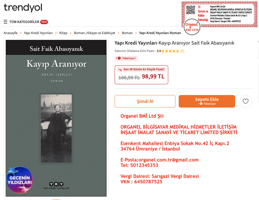 Organel_BMI_Ltd's tweet photo. 11.00'e Kadar Al
Bugün Kargoda

Kayıp Aranıyor
S.F.Abasıyanık,İş B.
https://t.co/iNGUEkjoU4…   

Kayıp Aranıyor
S.F.Abasıyanık,YKB
https://t.co/fvAtd6dM8A… 

Müslüman Hazreti İsa
T.Khalidi
https://t.co/u39bMeMAmL…   

Doğada Maskeli Balo
J.F. Bouvet
https://t.co/SnTPg26dHI… https://t.co/dpegxrdAym