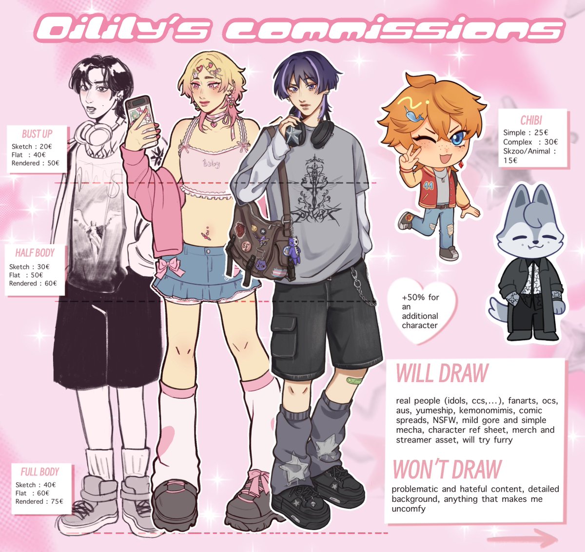 oililylou's tweet image. [rts appreciated !!]

my commissions are opened !! :D you can fill up the form through the link in my bio (button « commissi0ns » at the bottom and then you will find the link to the forms) or DM me !!

thank you 🫶🫶