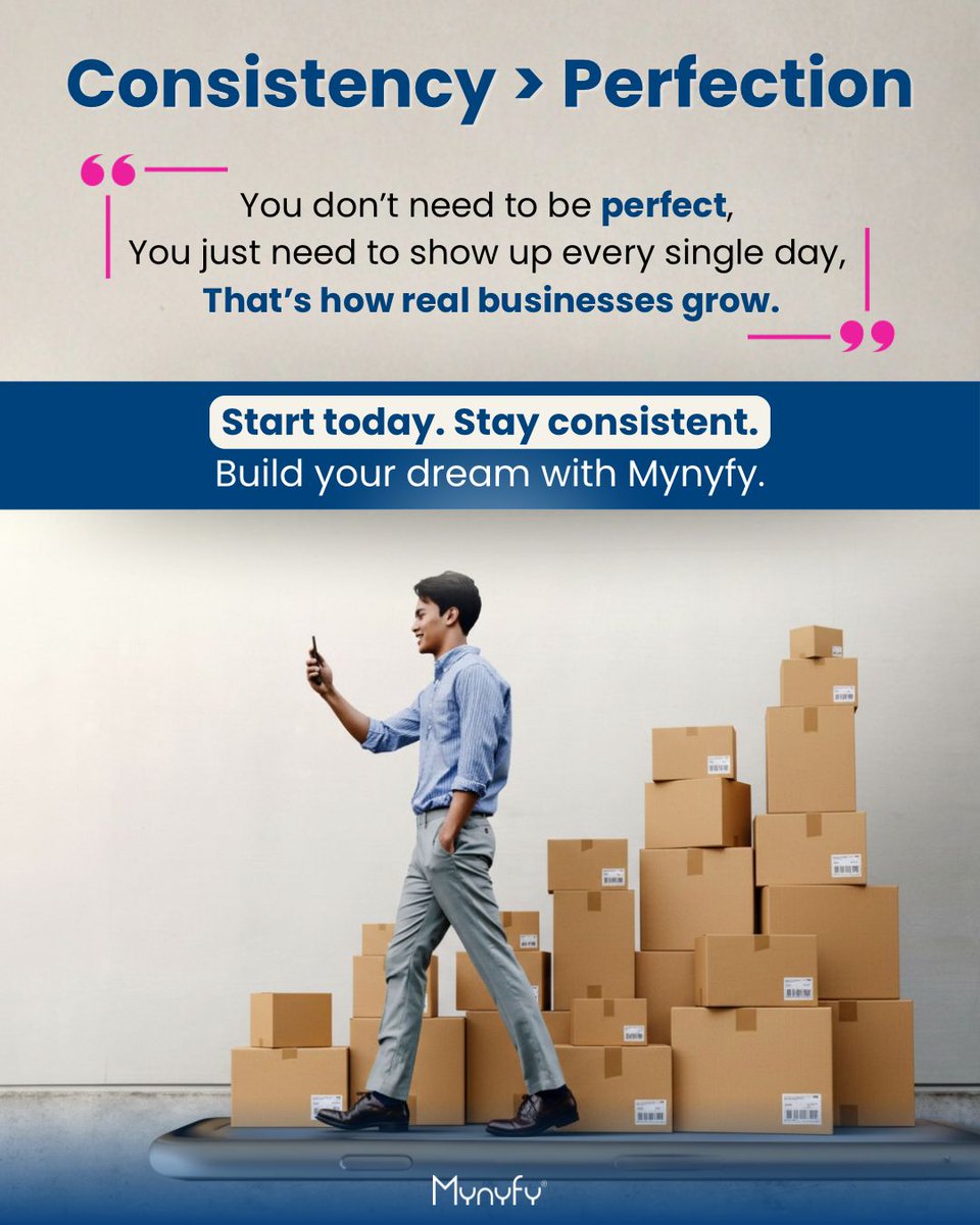 an_o2o's tweet image. Perfection slows you down.
Consistency moves you forward.
Every big brand started messy — but they kept going.
Start today, stay consistent, and let Mynyfy handle the rest.

#StartWithMynyfy #ConsistencyOverPerfection #EntrepreneurMindset #BuildWithMynyfy