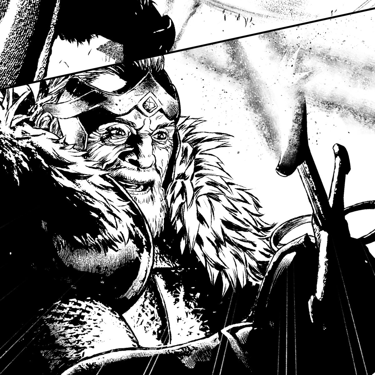 Conquered 1!
Detail of a panel you can see on the campaign page.
The king seems happy because the lithographs were almost finished in two days. 😉
#fantasy #comics