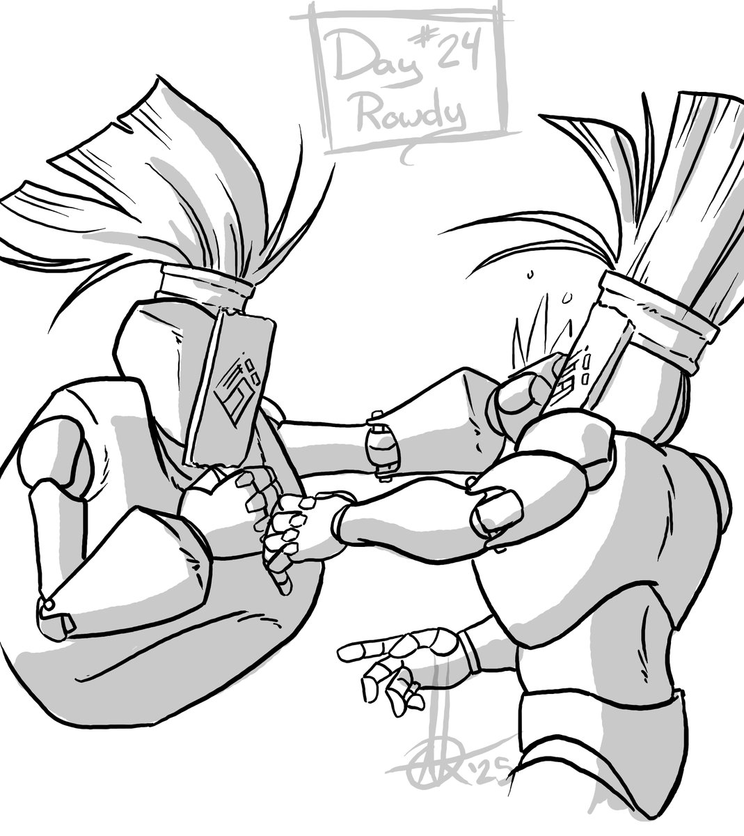 For #inktoberday24 What's more #rowdy then a couple of gestrals having some good ol' fashioned fun by means of punching each other as hard as possible? #Expedition33