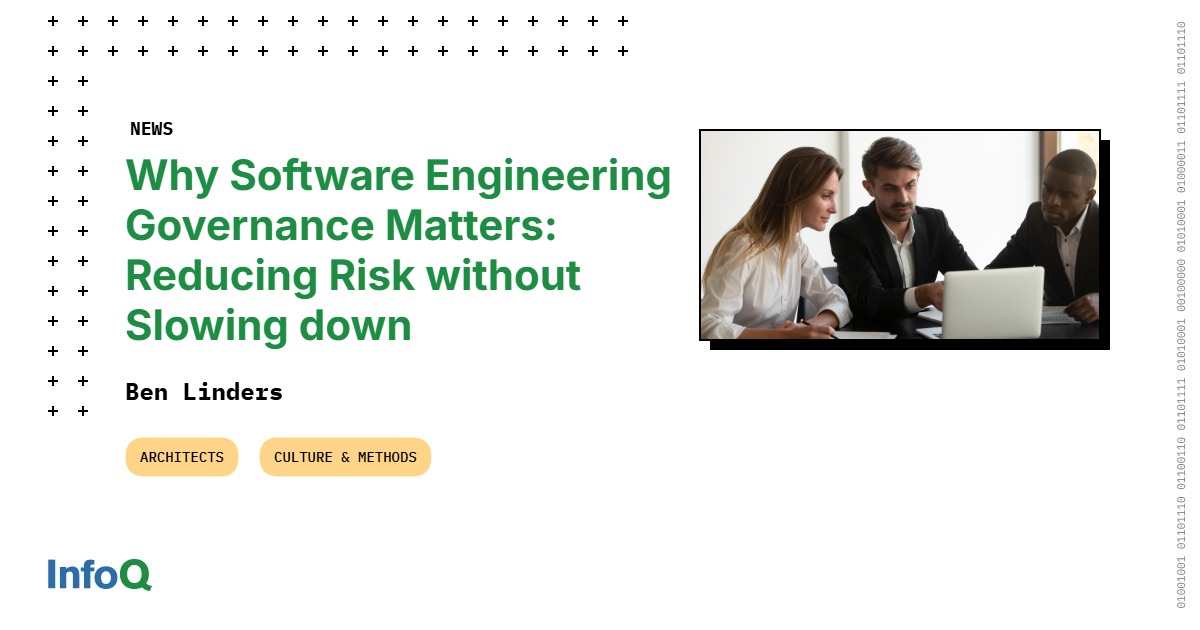 InfoQ's tweet image. Does #SoftwareEngineering #governance matter?
@sarahjwells explains how it can empower teams to make better decisions:
✅ Focus on value
✅ Avoid slowdowns & rising costs
✅ Align strategy, tech radar & DORA metrics
🔗 #InfoQ interview: bit.ly/4qjZA89
#Metrics #Agile