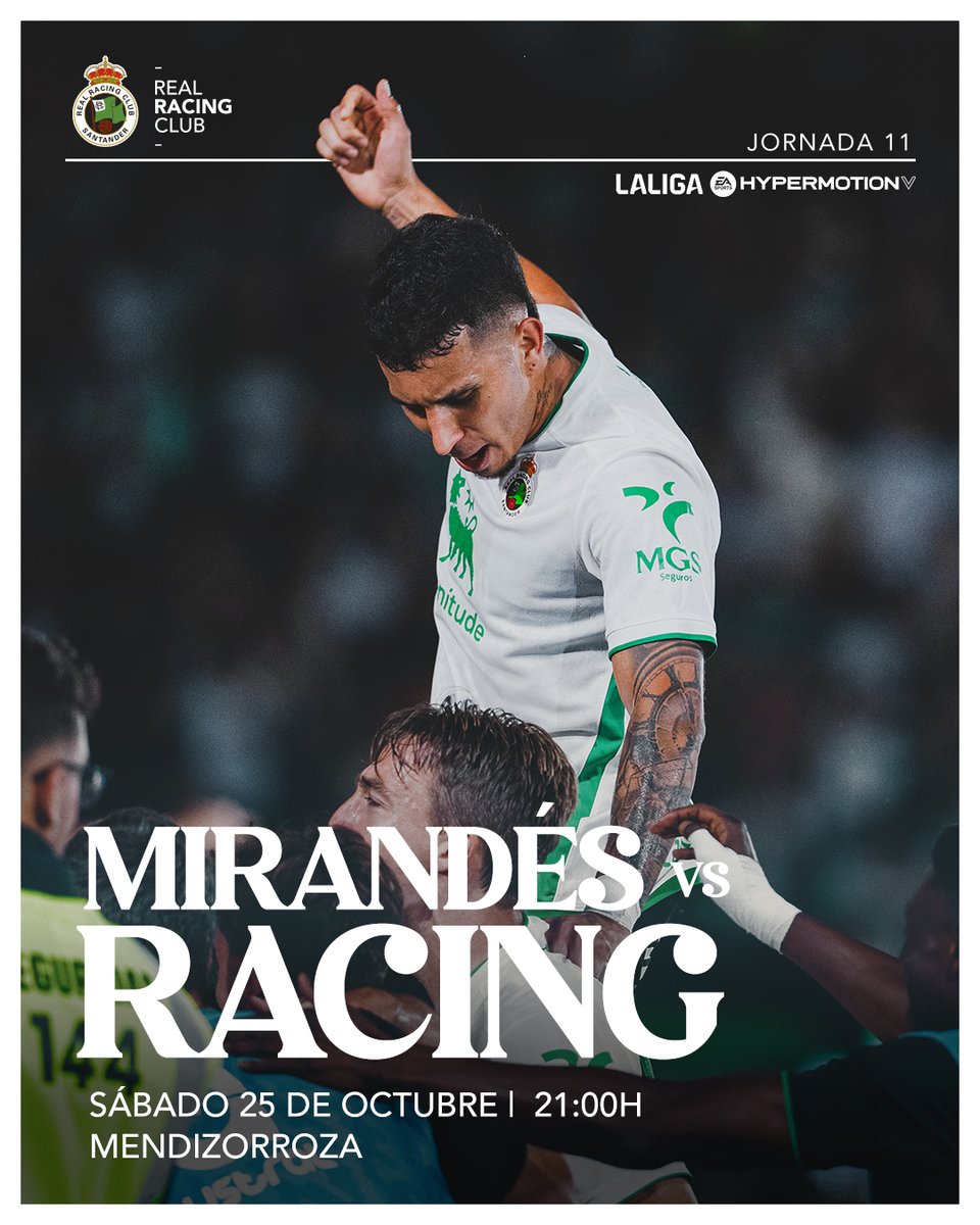 ⚔️ ¡Buenos días, racinguistas! #MatchDay

🆚 <a href="/CDMirandes/">Club Deportivo Mirandés</a> 
⏱️ 21:00 horas
🏟️ Estadio de Mendizorroza
📺 LaLiga Hypermotion TV

#MirandésRacing #LaLigaHypermotion