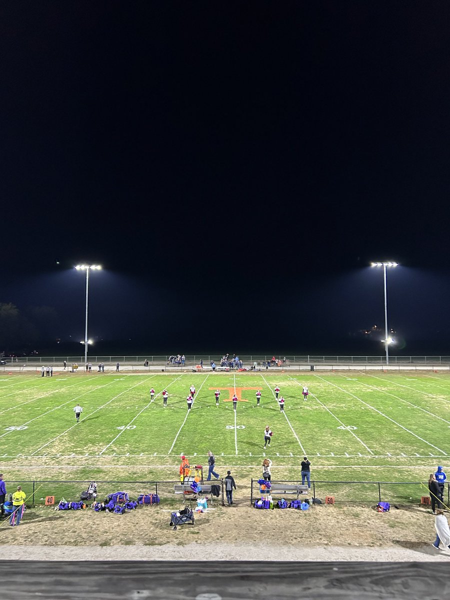 My office tonight one more time! It’s been a blast calling Tri County games on 92.1 The Axe all season. Finally have some football weather!