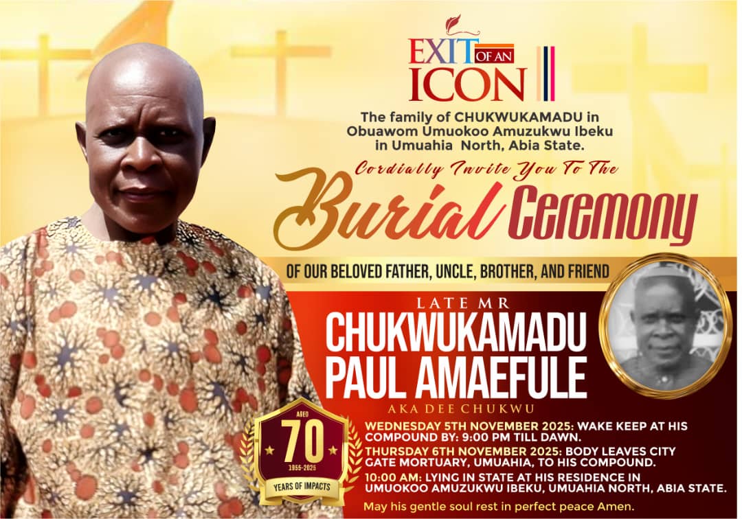 AmaefuleAlex's tweet image. Any amount to support for my upcoming Father's burial.

#Firstson no be here.

You're invited.
