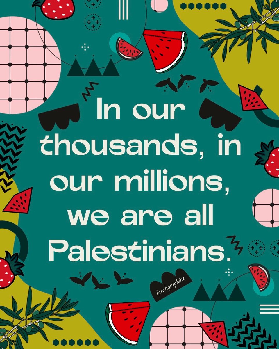 Day 25 - Rhyme

In our thousands, in our millions, we are Palestinians. 🍉

Peacetober challenge set by coffeesforgaza