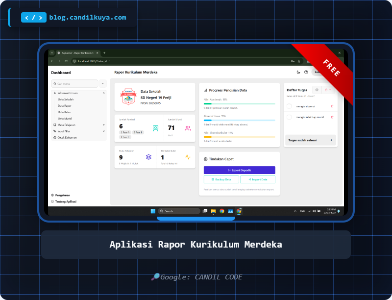 candil_kuya's tweet image. Source Code Aplikasi Rapor Kurikulum Merdeka berbasis website
#candilkuya #sourcecode #candilcode