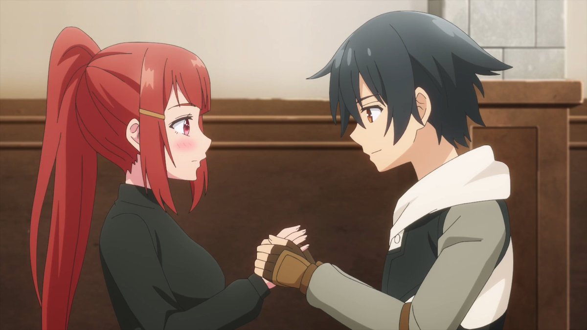 Lucia_nageki's tweet image. Arel &amp;amp; Raina being their usual selves

She is going to train and he asks her about her skills and if she can hit him with her sword whild Sheathed.

But, he grabs her hand in his and she blushes again and gets flustered &amp;lt;3

#mushoku_eiyu #無職の英雄 #HeroWithoutaClass