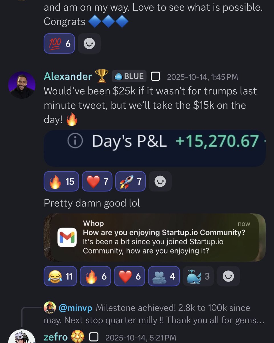 wayneIlangz's tweet photo. 356% in 15 days.

500% in 3 months.

$775k in two weeks.

$15k in a day.

+ dozens more.

A few of many wins in the https://t.co/V641tjiqHG community.

Best part is, we are not a signal group.

Just some results from using our indicator suite.

Well deserved wins. https://t.co/C2XNFbjxYW