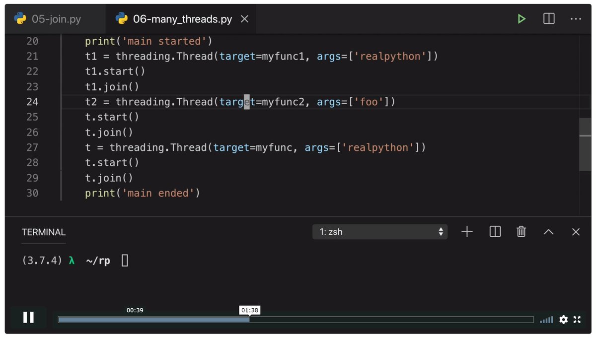 realpython's tweet image. 🐍📺 Threading in Python [Video] — realpython.com/courses/thread… 
#python
