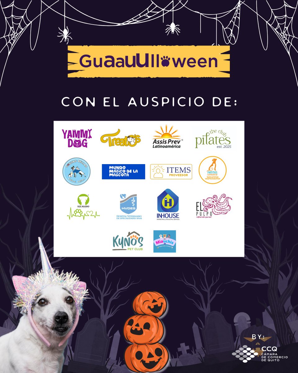🎃🐶 ¡El Guaulloween 2025 está por comenzar!
Prepárate para una jornada donde la diversión, la solidaridad y las mascotas serán las protagonistas. 🧡

✨ Disfraces, premios y muchas sorpresas te esperan en la pasarela más creativa de la Cámara de Comercio de Quito.

📅 27 de