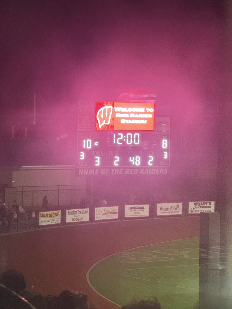 Winnsboro 10
Mount Vernon 8
End of 1

<a href="/BrandonOSports/">Brandon Ogden</a> <a href="/THEKyleOwens/">K.O.</a> <a href="/NETsn_Live/">NETsn Live</a> <a href="/etfinalscore/">Tyler Paper Sports</a> <a href="/dctf/">Dave Campbell's — TexasFootball.com</a> <a href="/Matt_Stepp817/">Matt Stepp</a> <a href="/ProfessorDiggs/">Matt Diggs</a> <a href="/JGrantSports/">James Grant</a> #txhsfb