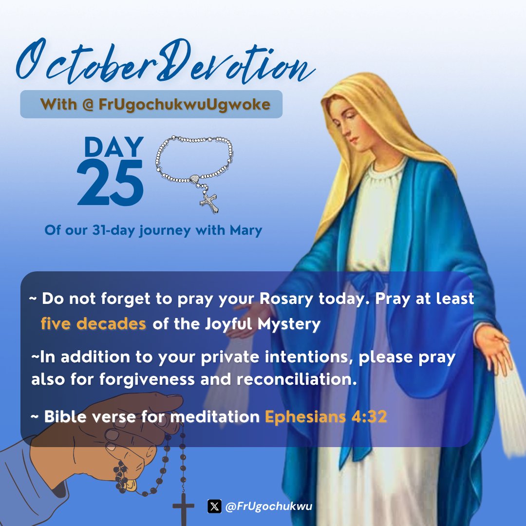 FrUgochukwu's tweet image. OCTOBER DEVOTION:

Day 25 of our 31-Day Journey with Mary