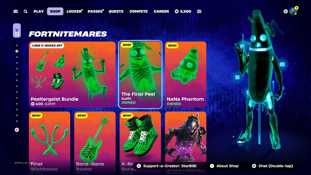 NEW PEELY SKIN OUT!! 🔥🍌 (Idk what happened to the image 😭)

Get him here fortnite.com/item-shop?crea… 🔥

Use Code StarBiBi if you want to support me, highly appreciated! 💛