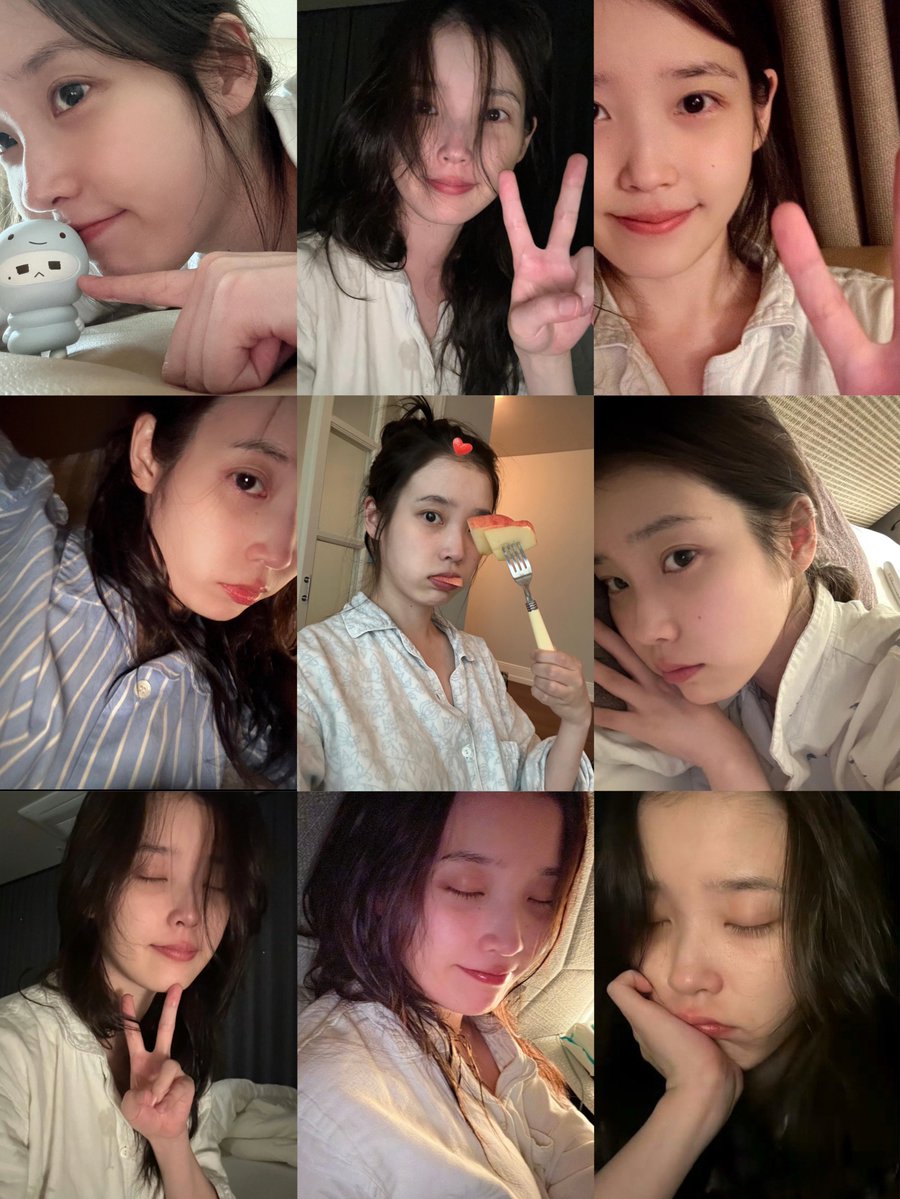 queen of barefaced selfies in her pajamas