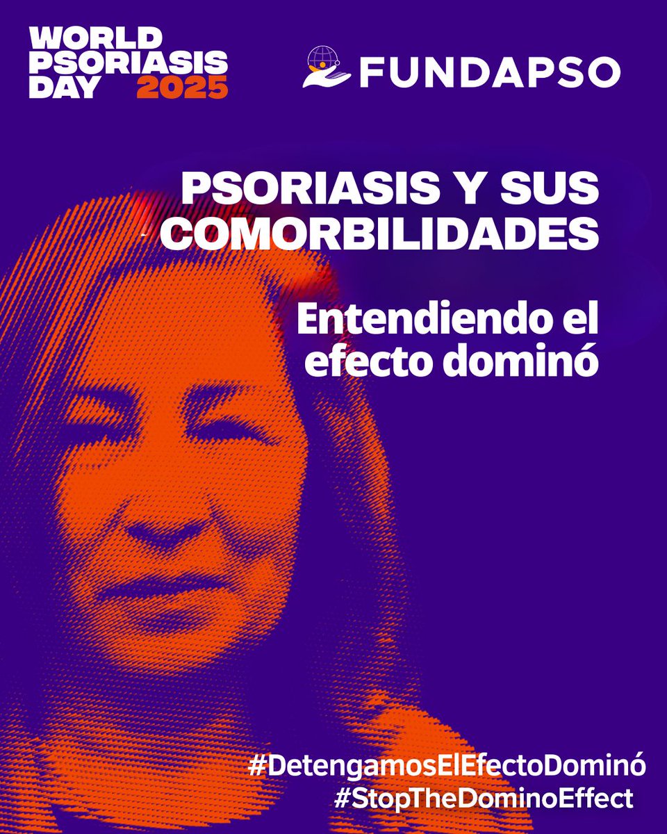 FUNDAPSO's tweet image. El “efecto dominó” describe cómo una condición sin controlar puede provocar otra, y otra más. Con la psoriasis, este efecto puede afectar todo el cuerpo. Únete a la campaña #StopTheDominoEffect #DetengamosElEfectoDominó #PsoriasisExperienceMatters #fundapso #IFPA