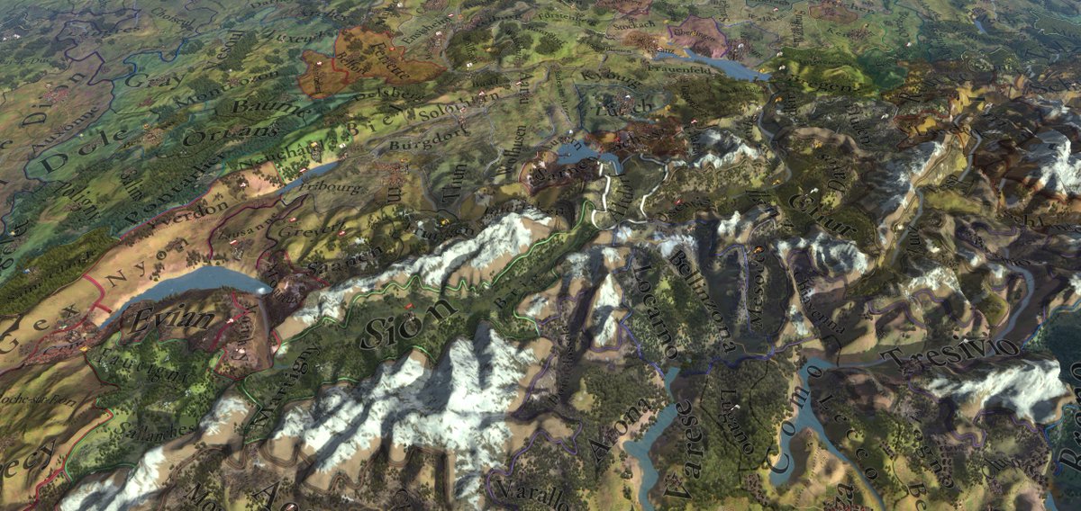 nekotei_m's tweet image. #EU5 #ProjectCaesar
Tinto Flavour#46はスイスおよびハンザ同盟固有コンテンツの紹介
forum.paradoxplaza.com/forum/develope…

◎スイス諸国
■歴史的背景
‣1291年にウーリ・シュヴィーツ・ウンターヴァルデンが自治権保護のため誓約者同盟を結成…