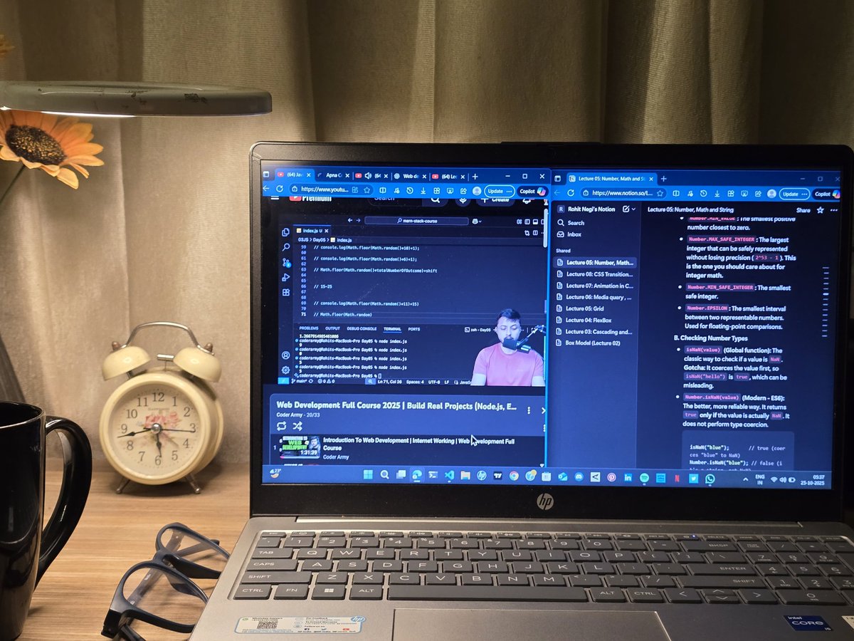 Bitbyanjali's tweet image. Completed the backlog of javascript and moved further in dsa with functions.
Learnt:
🔹️Conditionals 
🔹️Loops
🔹️Operators
🔹️Number
🔹️Math object
🔹️String
🔹️Dates
Hoping to go along with the speed of my mentor soon🤞🤞
#100DaysOfCode #Frontend #DSA #buildinpublic