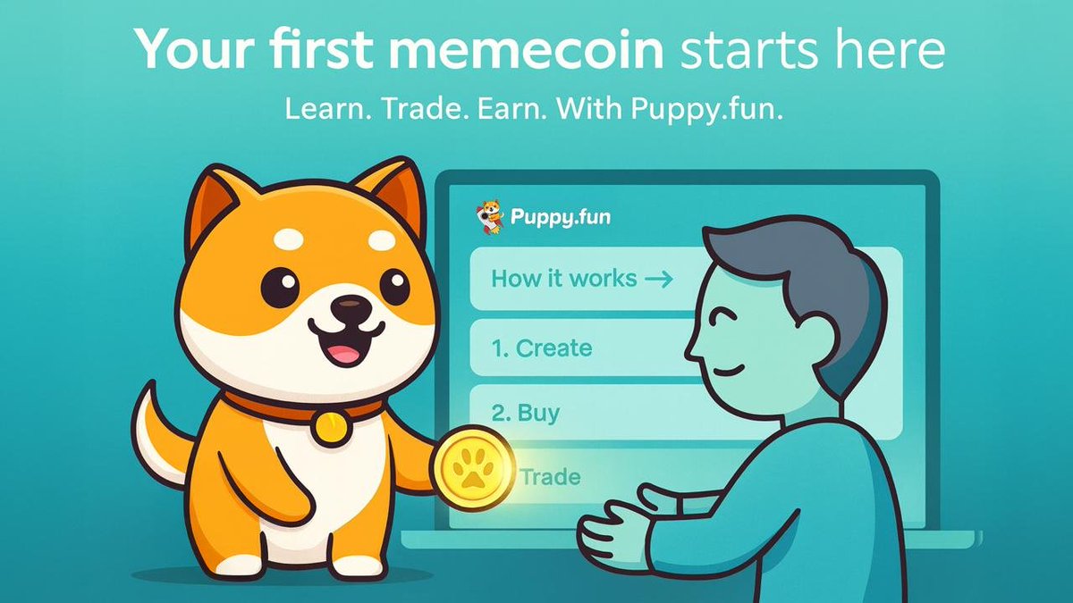 BabyDoge's tweet photo. New to memes? Start safe &amp; simple 👇

@puppydotfun walks you through: pick a token → buy on bonding curve → track PnL → sell anytime ✅

👉 Try your first trade: https://t.co/7iXwEzLSNC https://t.co/oIiPHqdteG