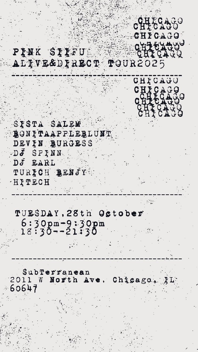 In Chicago on Tuesday at The SunTerranean get them tickets!

wl.eventim.us/event/pink-sii…