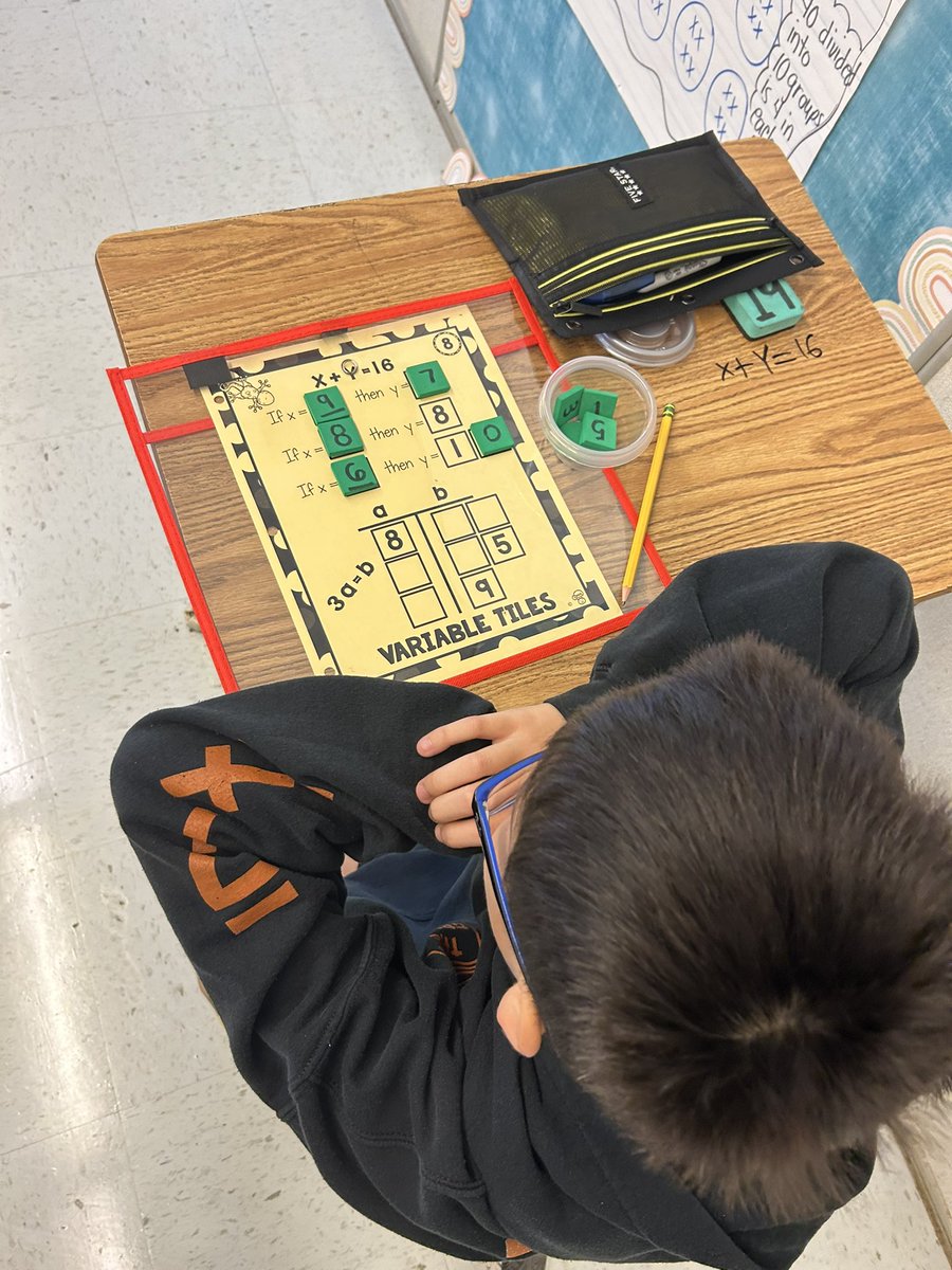 PamRountree's tweet image. Hands-on algebra → higher-level thinking! 💡 My 5th grade AC Math students used variable tiles to build, model, and reason like true mathematicians. Fun to watch and hear their thinking! 

@fakfamily 
#CriticalThinking #MathMinds #CheathamHillChampions