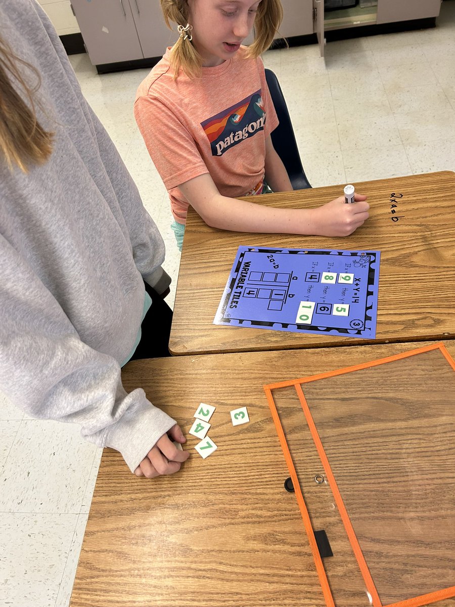PamRountree's tweet image. Hands-on algebra → higher-level thinking! 💡 My 5th grade AC Math students used variable tiles to build, model, and reason like true mathematicians. Fun to watch and hear their thinking! 

@fakfamily 
#CriticalThinking #MathMinds #CheathamHillChampions