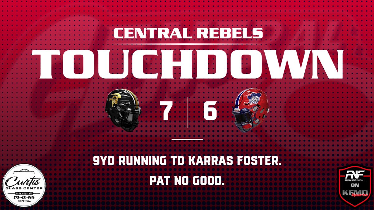 🏈FB, Week 9,
1:21 1st Qtr: 

Farmington 7

Central 6

<a href="/STLhssports/">STLhighschoolsports</a> <a href="/missouri_sports/">Missouri Sports Network</a> <a href="/scoreboardguy/">SCOREBOARD GUY</a> <a href="/FHSKnightsAD/">Farmington Athletics</a> <a href="/rebelsR3_sports/">Central Rebel Athletics</a>