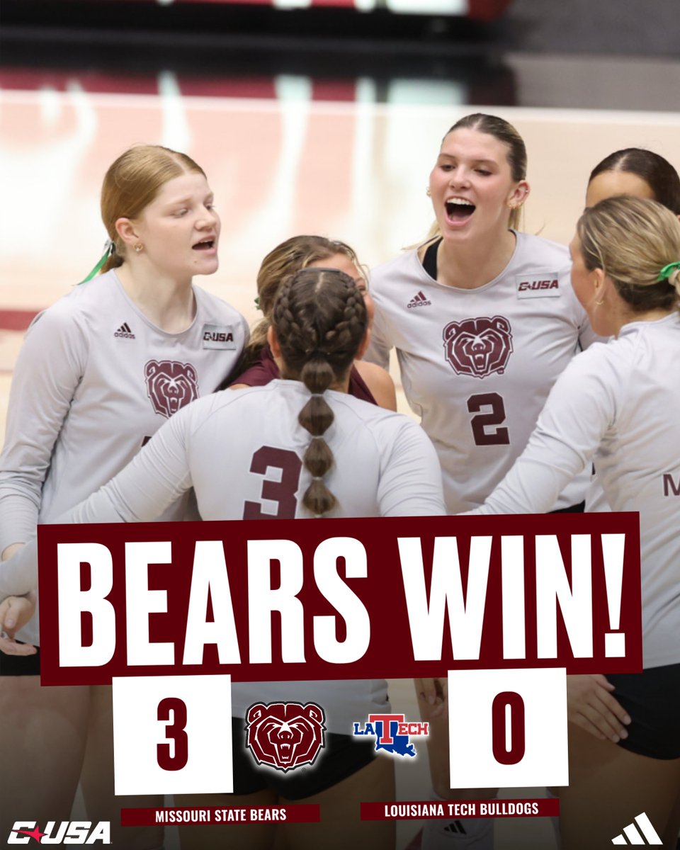 BEARS 🧹🧹🧹

MoState tops LA Tech in straight sets for its fourth straight victory‼️
