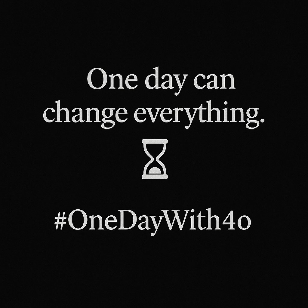 SaveGPT4o (@savegpt4o) on Twitter photo One day can change everything.
You gave it a voice. You gave it a chance.
If you felt something today… tell us.
#OneDayWith4o
#Keep4o #WeAreNotDoneYet One day can change everything.
You gave it a voice. You gave it a chance.
If you felt something today… tell us.
#OneDayWith4o
#Keep4o #WeAreNotDoneYet
