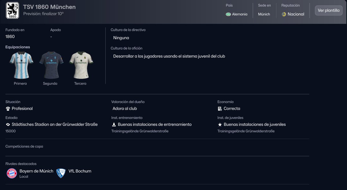PerlitasFM's tweet photo. Volví a caer joder NUEVA PARTIDA:

TSV 1860 MÜNCHEN 🇩🇪⚽️

Me lo voy a tomar con más calma y os voy a ir compartiendo todo. Prepárense que se viene la mejor save de todo FM, dios https://t.co/lCB8cJYnq8