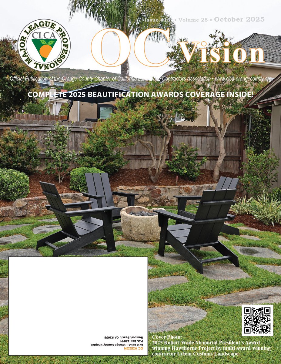 CLCAOCChapter's tweet image. The most recent issue of the OC Vision is available to read online. Check it out at static1.squarespace.com/static/5f90fb4… 

Cover Photo: 2025 Robert Wade Memorial President’s Award winning Hawthorne Project by multi award-winning contractor Urban Customs Landscape.