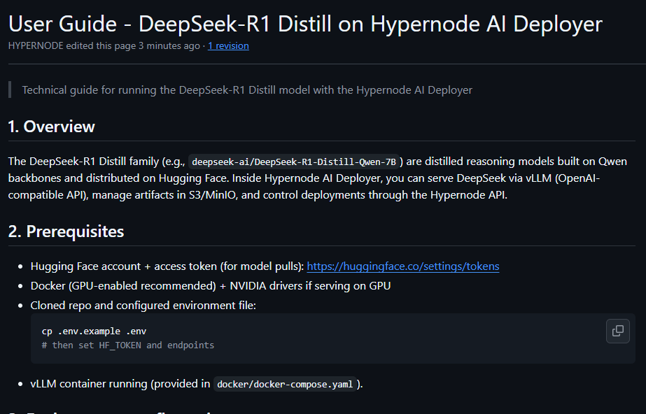 hypernode_sol's tweet image. Hypernode AI Deployer lets you deploy LLMs like DeepSeek-R1 Distill (Qwen-7B) using vLLM — the same OpenAI-compatible interface, running across distributed GPU nodes.
Check in: &lt; github.com/Hypernode-sol/… &gt;.
