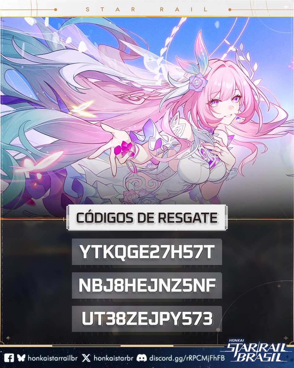 honkaistarbr's tweet photo. Saudações, Desbravadores!

Aqui está os código do Programa Especial da v3.7!

YTKQGE27H57T
NBJ8HEJNZ5NF
UT38ZEJPY573

#HonkaiStarRail #HoYoverse #AnimeGame #Mobile #Android #iOs #PCGame https://t.co/fzsfnmEfev