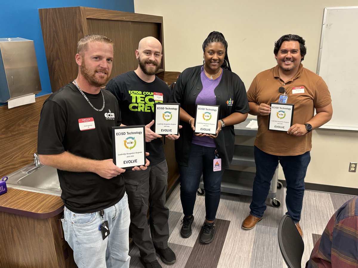 Tech_ECISD's tweet image. Shout out to our ECISD Leadership Definition “Evolve” award recipients. 
Our ECISD Technology family nominated team members that exemplify the competencies for the Evolve Leadership category. 
Thank y’all for all that y’all do, every day! ♥️🍎💻 #teamECISD #ECISDexcellence
