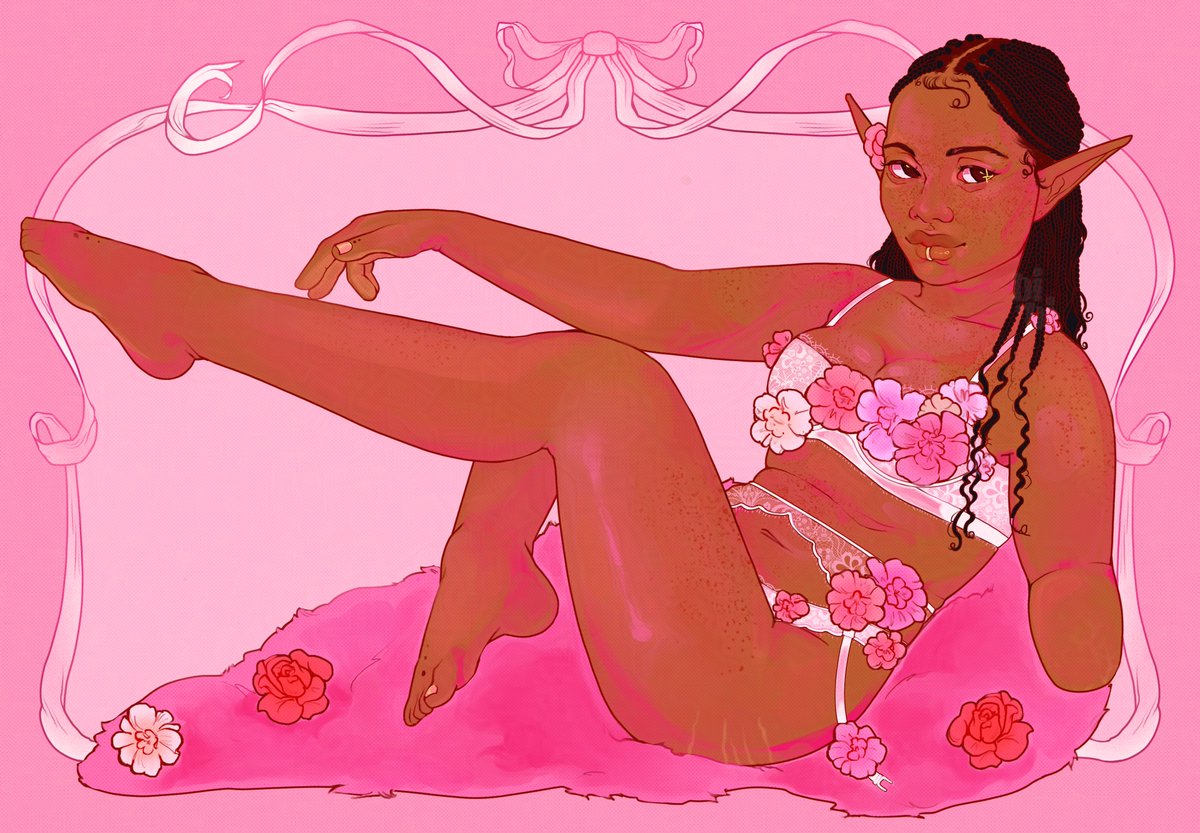 _gabibia_'s tweet image. hey so what if we drew our ocs in victoria&apos;s secret lingerie...