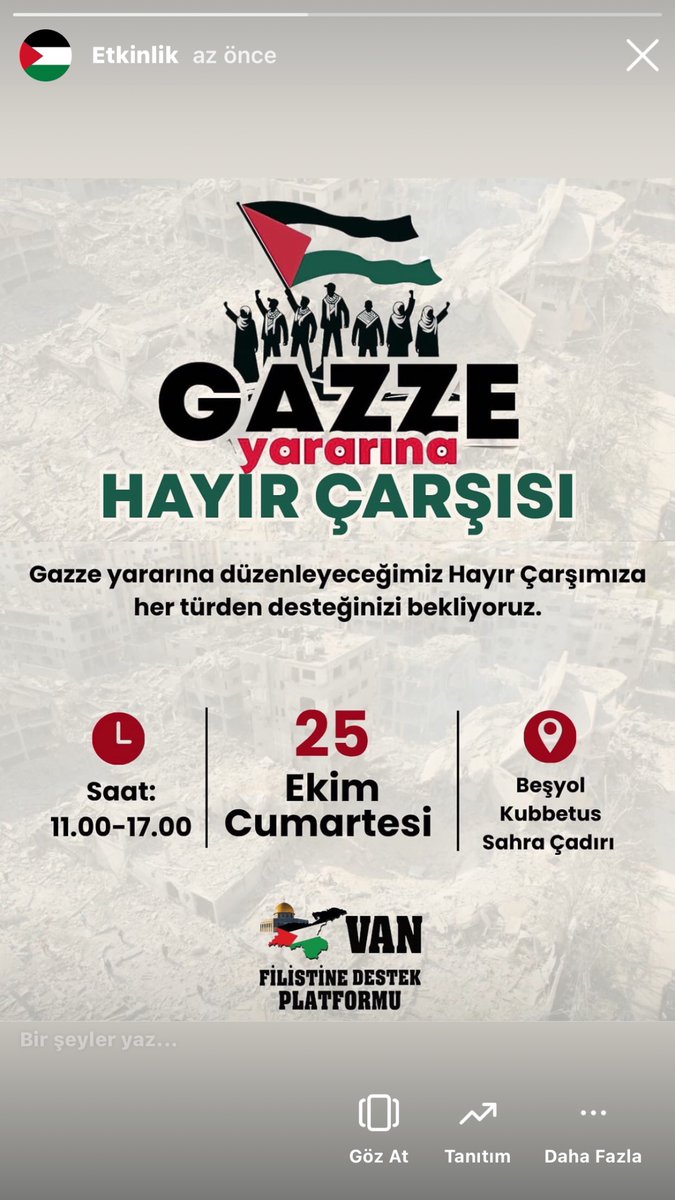 vanfidap's tweet photo. Yarın düzenlenecek olan Gazze yararına hayır çarşısına katılım gösterebilirsiniz
Yer: Beşyol-Kubbetüssahra çadırı
Saat: 11.00’den 17.00’ye kadar https://t.co/LsVOnZGH3n