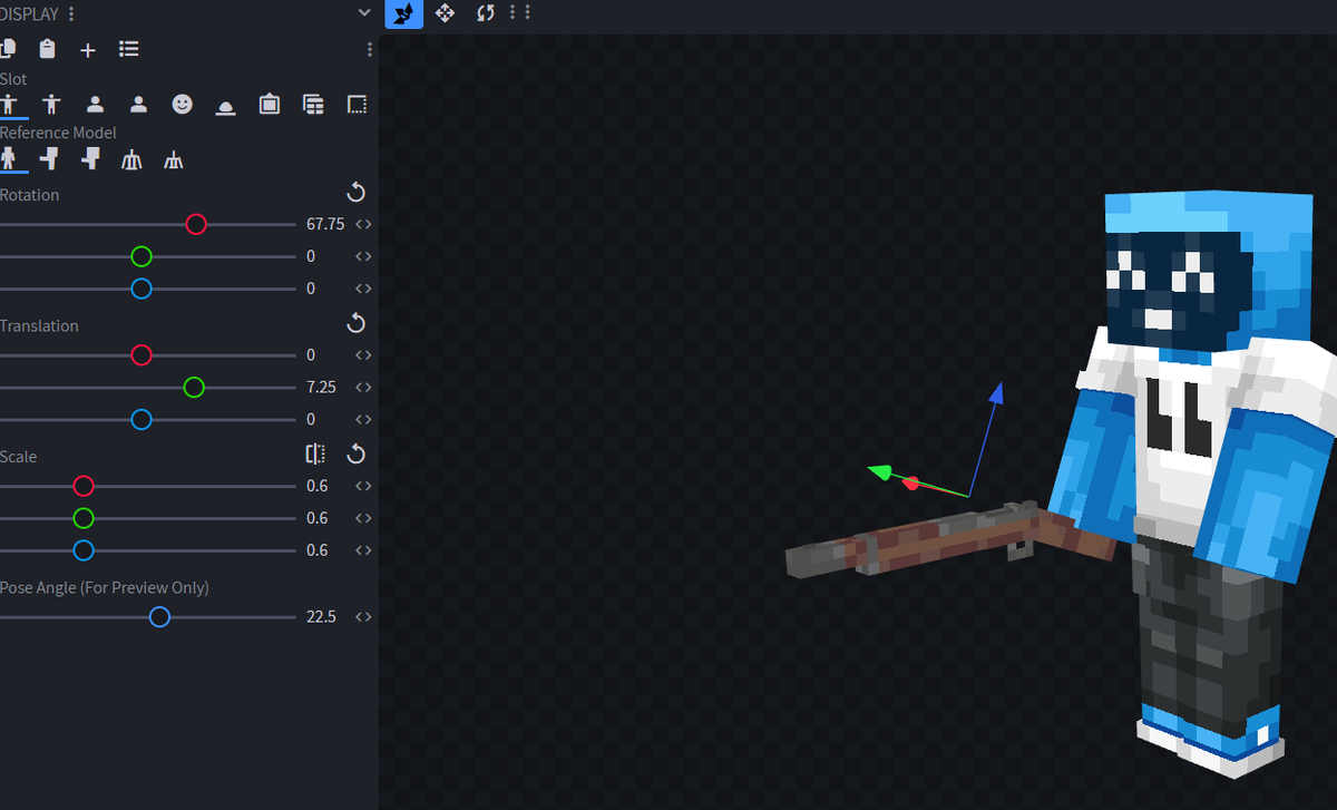 Shouting_Dev's tweet image. Estoy tratando de hacer armas vanilla (no mods, solo rp) tengo listo el tema del render de las manos, el agarre de la ballesta es perfecto, alguien sabe si es posible usar ese third person display en un item que no sea una ballesta? 1.21.4 #Blockbench #Minecraft #plugindeveloper