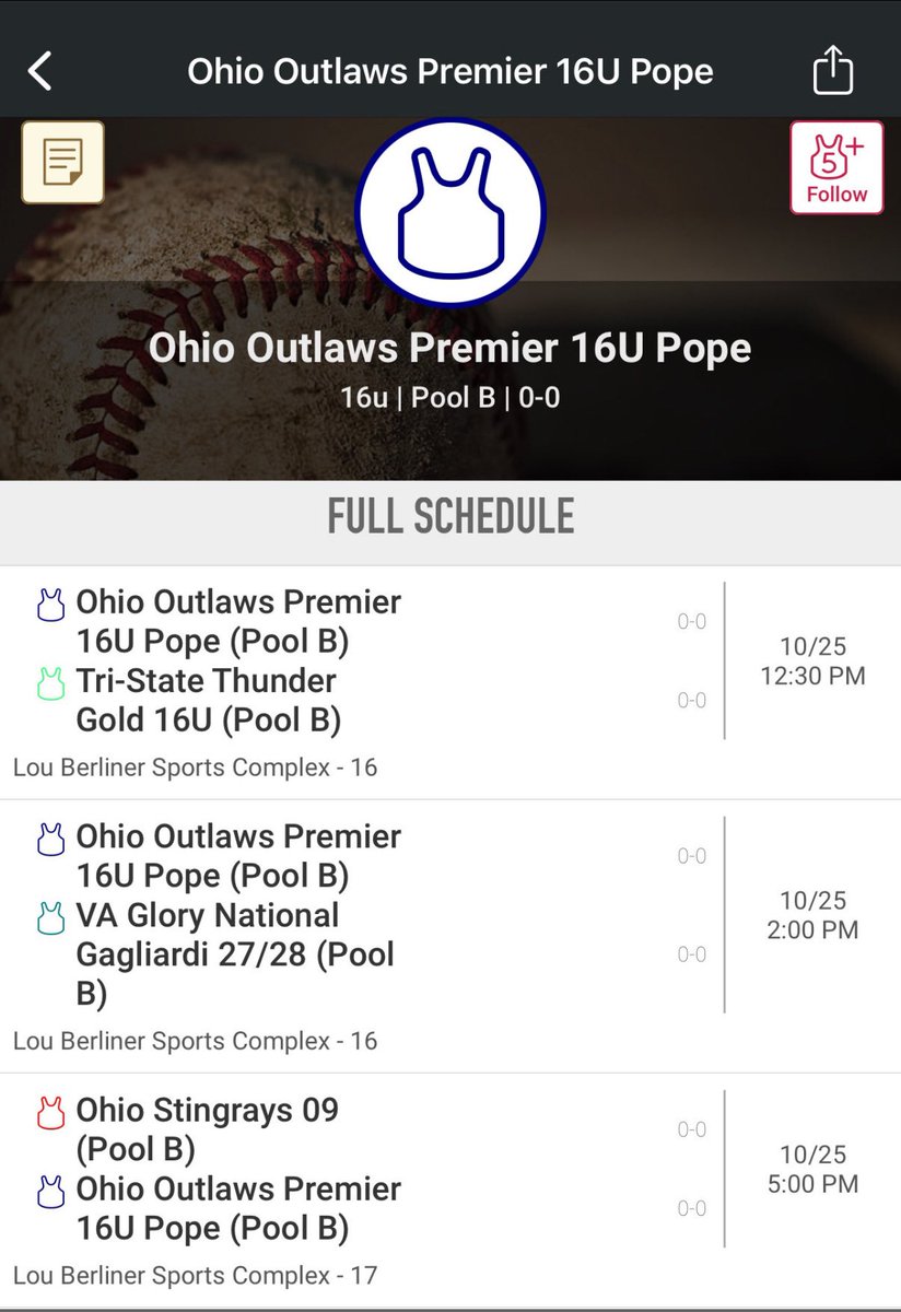 Our game times have been moved back 30 min tomorrow.  New game times below! <a href="/mandygardner24/">Mandy Gardner-Colegate</a> <a href="/livforshey/">Livi Forshey</a> <a href="/CoachMFrezzotti/">Magali Frezzotti</a> <a href="/JoRichwood/">Jordan</a> <a href="/Coach_mcGuem/">Matthew Guemmer</a> <a href="/CoachCourtOSU/">Courtney Vierstra</a> <a href="/Sam_Marder/">sam marder</a> <a href="/GraceBaalman/">Grace Stonewall</a> <a href="/Forever_Jordann/">Jordan Dail</a> <a href="/lexxx_20/">Alexis Gallagher (Bower)</a> <a href="/PiperSwiper/">Lillian Piper</a> <a href="/madimccrady1022/">Madi</a> <a href="/CoachPena_BSU/">Helen Peña</a> <a href="/Coach_PetrieSB/">Elysse Petrie</a>