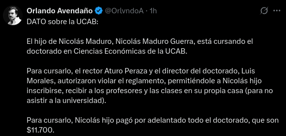AdelSuarez2's tweet photo. @enlaucab Cuándo sacarán algo al respecto o lo van a ocultar solo por la  avaricia del dinero? Y si es verdad, por qué no va a la universidad  para darle un saludo solidario? No debería haber privilegios; si todos  la ven presencialmente, él también. A veces da asco ser ucabista. https://t.co/V8W0BqSNTp