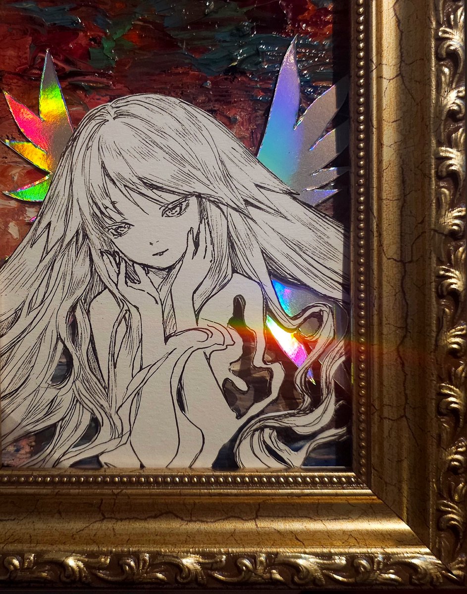 Saya no Uta

ink, oil paint
holographic insert