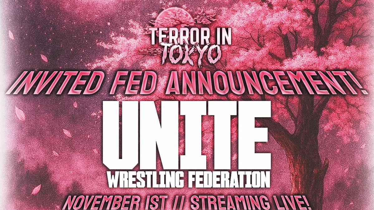 IWUMedia's tweet photo. #IWUTerrorInTokyo // INVITED FED ANNOUNCEMENT #6!
The upcoming federation @UniteWrestling joins the massive Tokyo lineup next Saturday! What surprises will they bring to the grand stage? π
Streaming LIVE, November 1st from Tokyo, Japan! π―π΅
#IWU2025 https://t.co/fnEMySsrBY