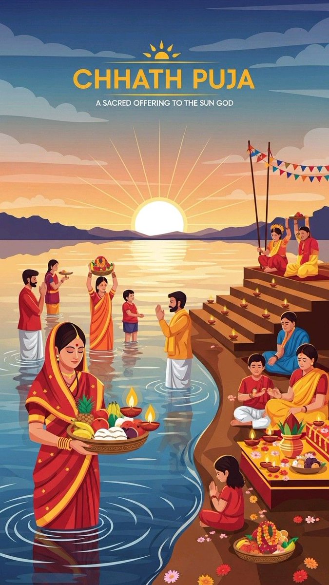 Krishnavallabhi's tweet image. 🌅 Thread: The Science & Sanatan Spirit of Chhath Puja – Day by Day 🪔☀️
“A festival where the Sun, the soul, and the body align.”
🧵👇