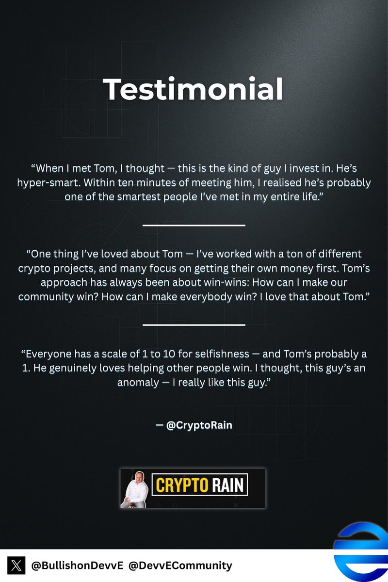 BullishOnDevve's tweet image. When the founder is built different, the ecosystem follows.

DevvE isn’t just another project — it’s that 0.1% unicorn everyone’s been searching for and the world will soon know why…🦄 🦄 🦄

#DevvE #CryptoRain #Unicorn