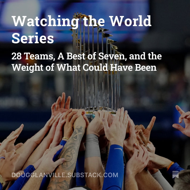 The World Series is here. After 162 games and the playoffs, only two remain, and the rest are watching and wondering if they can write a championship story next season. 

Full story⬇️⚾️⬇️
tinyurl.com/WorldSeries25-…

<a href="/SubstackInc/">Substack</a> <a href="/Dodgers/">Los Angeles Dodgers</a> <a href="/BlueJays/">Toronto Blue Jays</a> <a href="/MLB/">MLB</a> <a href="/espn/">ESPN</a> <a href="/TheAthleticMLB/">The Athletic MLB</a> <a href="/Cubs/">Chicago Cubs</a>