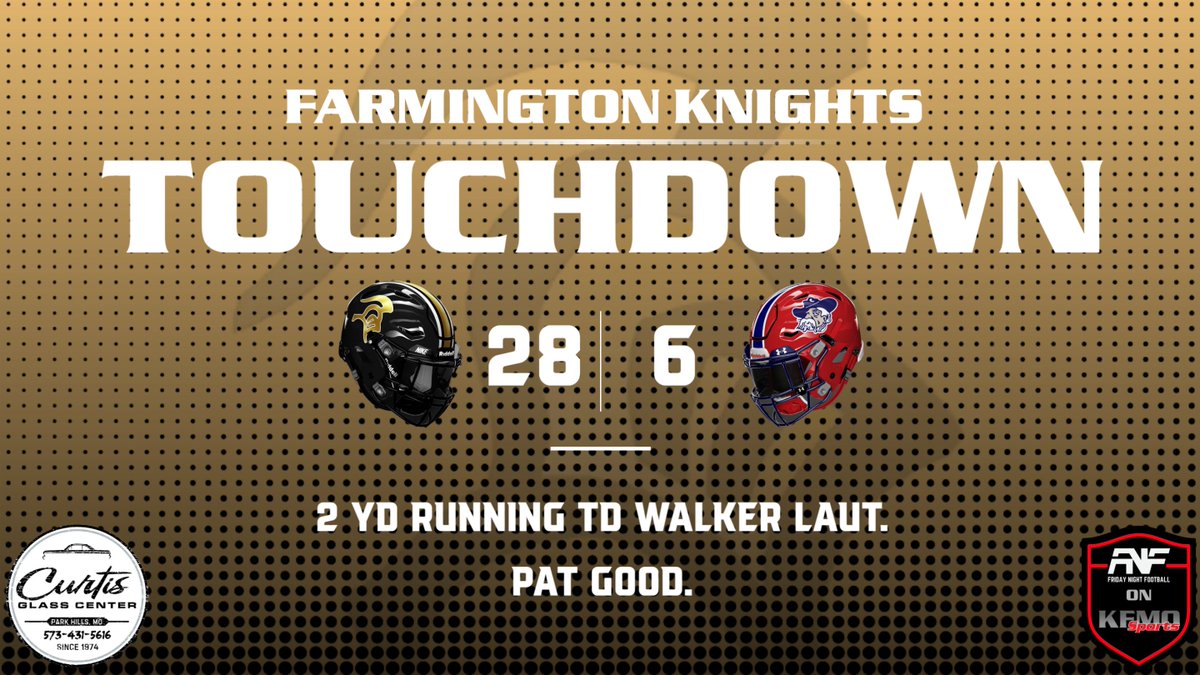 🏈FB, Week 9,
0:21 2nd Qtr: 

Farmington 28

Central 6

<a href="/STLhssports/">STLhighschoolsports</a> <a href="/missouri_sports/">Missouri Sports Network</a> <a href="/scoreboardguy/">SCOREBOARD GUY</a> <a href="/FHSKnightsAD/">Farmington Athletics</a> <a href="/rebelsR3_sports/">Central Rebel Athletics</a>