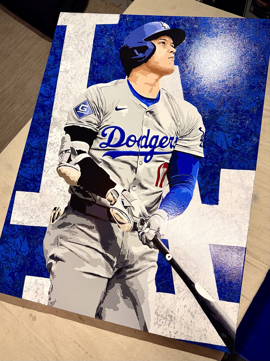 I painted a cyborg, hope you guys like it!!!⚾️🔥🐐 Available now on my website⬇️ 

ploch.art/sports-art/sho…

#Shohei #Shotime #WorldSeries #Dodgers
